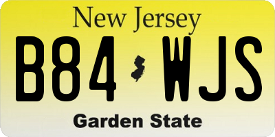 NJ license plate B84WJS