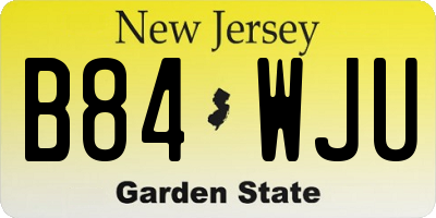 NJ license plate B84WJU
