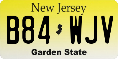 NJ license plate B84WJV