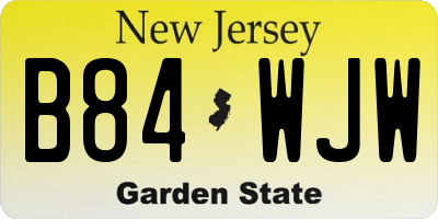 NJ license plate B84WJW