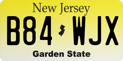 NJ license plate B84WJX
