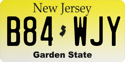 NJ license plate B84WJY