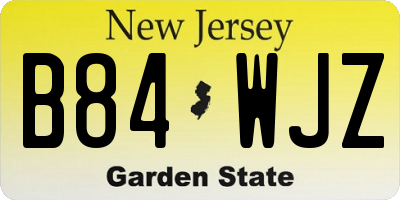 NJ license plate B84WJZ