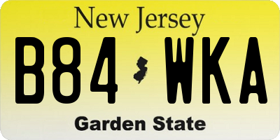 NJ license plate B84WKA