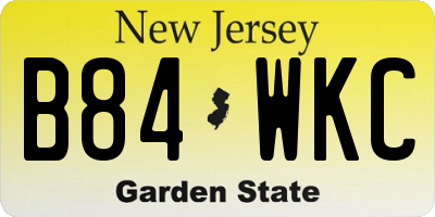 NJ license plate B84WKC