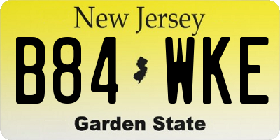 NJ license plate B84WKE