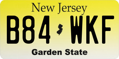 NJ license plate B84WKF