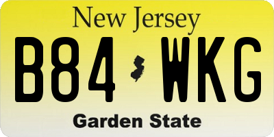 NJ license plate B84WKG