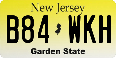 NJ license plate B84WKH