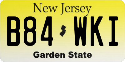 NJ license plate B84WKI