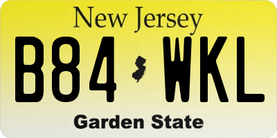 NJ license plate B84WKL