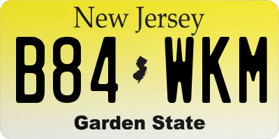 NJ license plate B84WKM