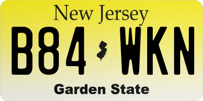 NJ license plate B84WKN