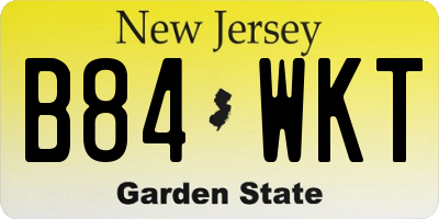 NJ license plate B84WKT