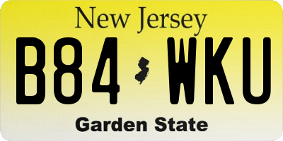NJ license plate B84WKU