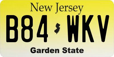 NJ license plate B84WKV