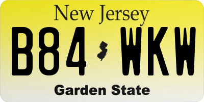 NJ license plate B84WKW