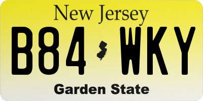 NJ license plate B84WKY