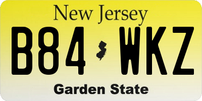 NJ license plate B84WKZ