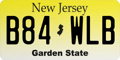 NJ license plate B84WLB