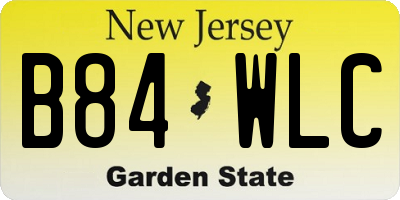 NJ license plate B84WLC