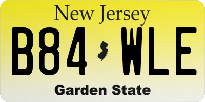 NJ license plate B84WLE