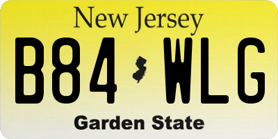 NJ license plate B84WLG