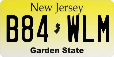 NJ license plate B84WLM