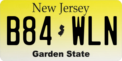 NJ license plate B84WLN