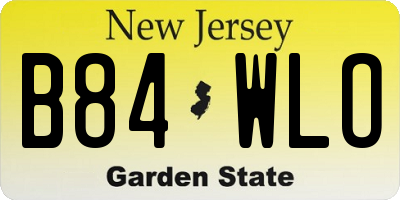 NJ license plate B84WLO