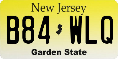 NJ license plate B84WLQ