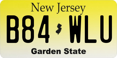 NJ license plate B84WLU