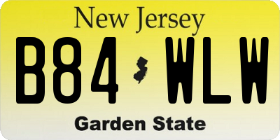 NJ license plate B84WLW