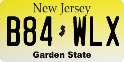 NJ license plate B84WLX
