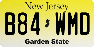 NJ license plate B84WMD