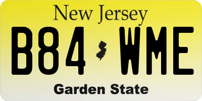 NJ license plate B84WME