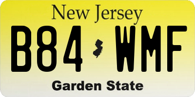 NJ license plate B84WMF