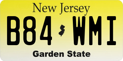 NJ license plate B84WMI