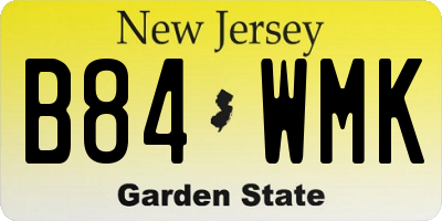 NJ license plate B84WMK