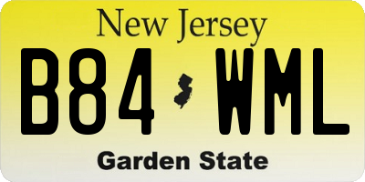 NJ license plate B84WML
