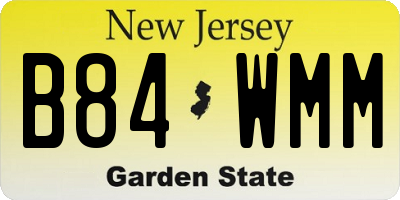 NJ license plate B84WMM