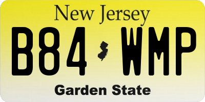 NJ license plate B84WMP