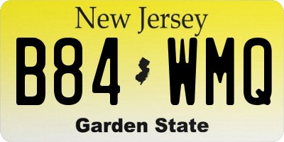 NJ license plate B84WMQ