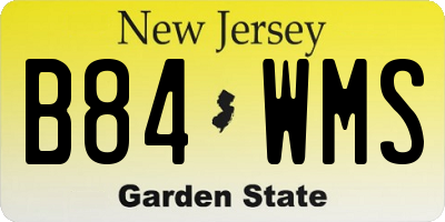 NJ license plate B84WMS
