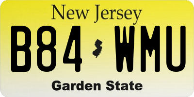 NJ license plate B84WMU