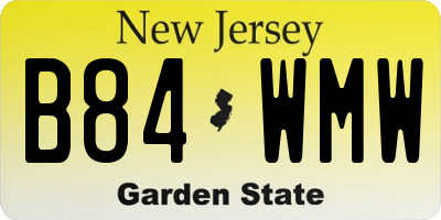 NJ license plate B84WMW