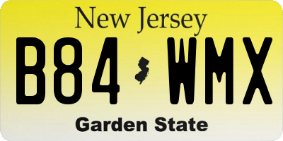NJ license plate B84WMX