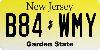NJ license plate B84WMY