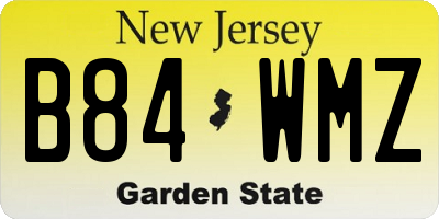 NJ license plate B84WMZ