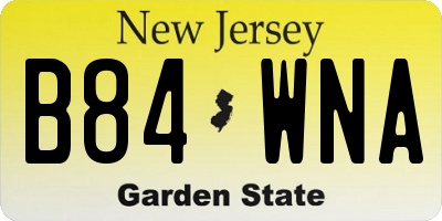 NJ license plate B84WNA